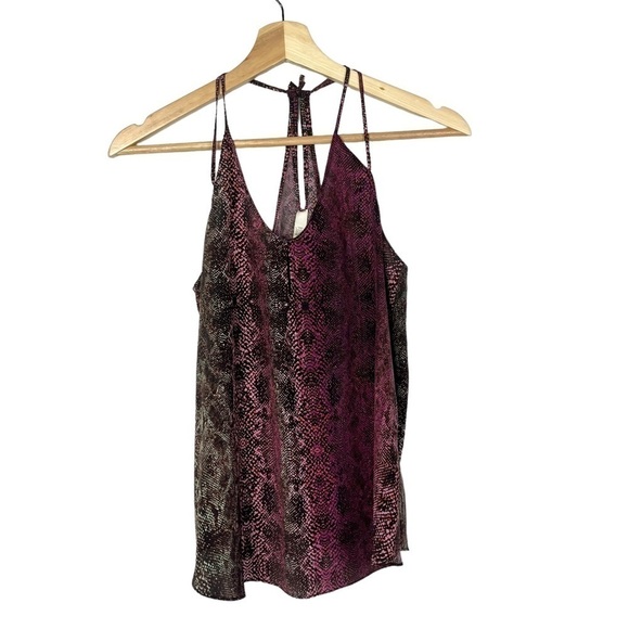 Rory Beca Purple Snake Print Silk Tank Top XS - Picture 2 of 4